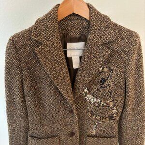 Votre Nom tweed blazer with sequin applique